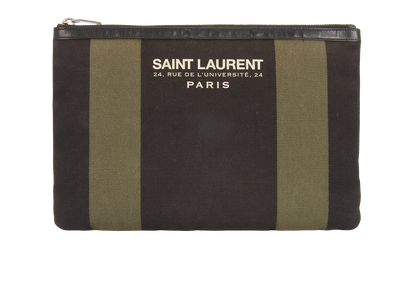 Saint Laurent Logo Zipped Pouch, front view
